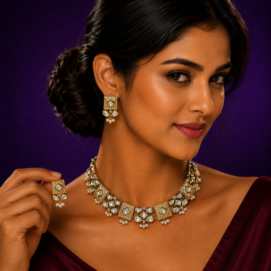 AC Kundan Gold Necklace