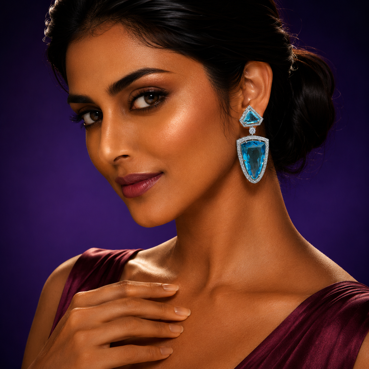 Trendy Turquoise Doublet Earrings
