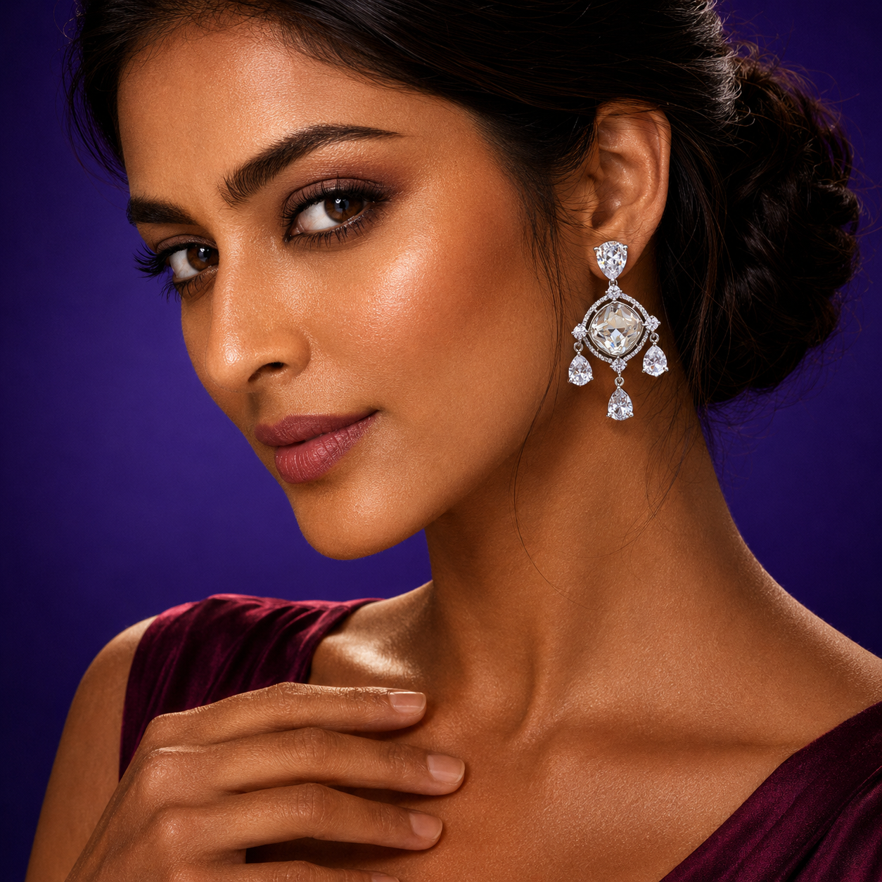 Champagne Doublet CZ Earrings