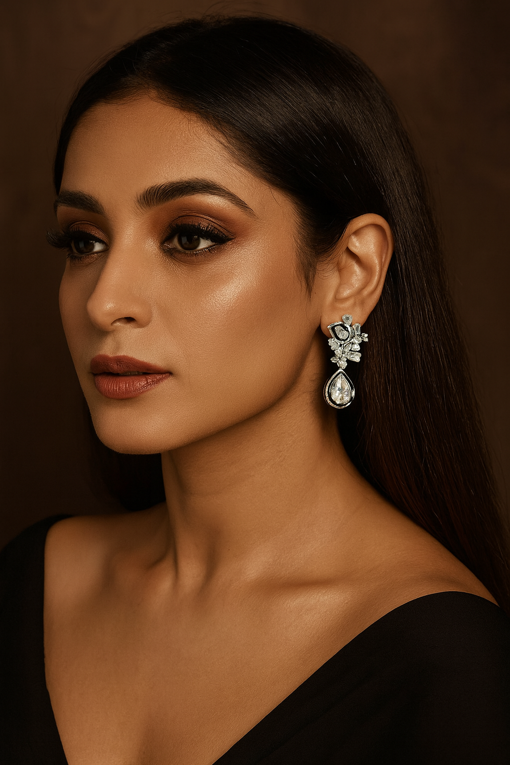 Sparkling Teardrop CZ Crystal Earrings for Girl and women
