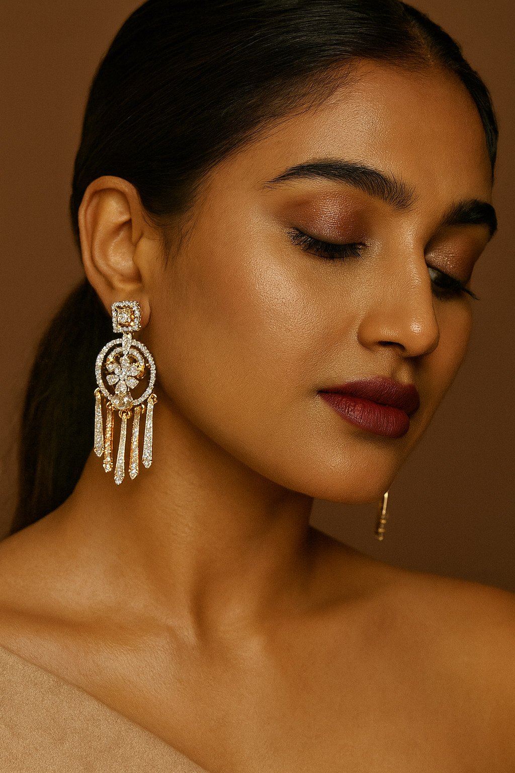 Gold & Crystal Chandelier Dangle Earrings