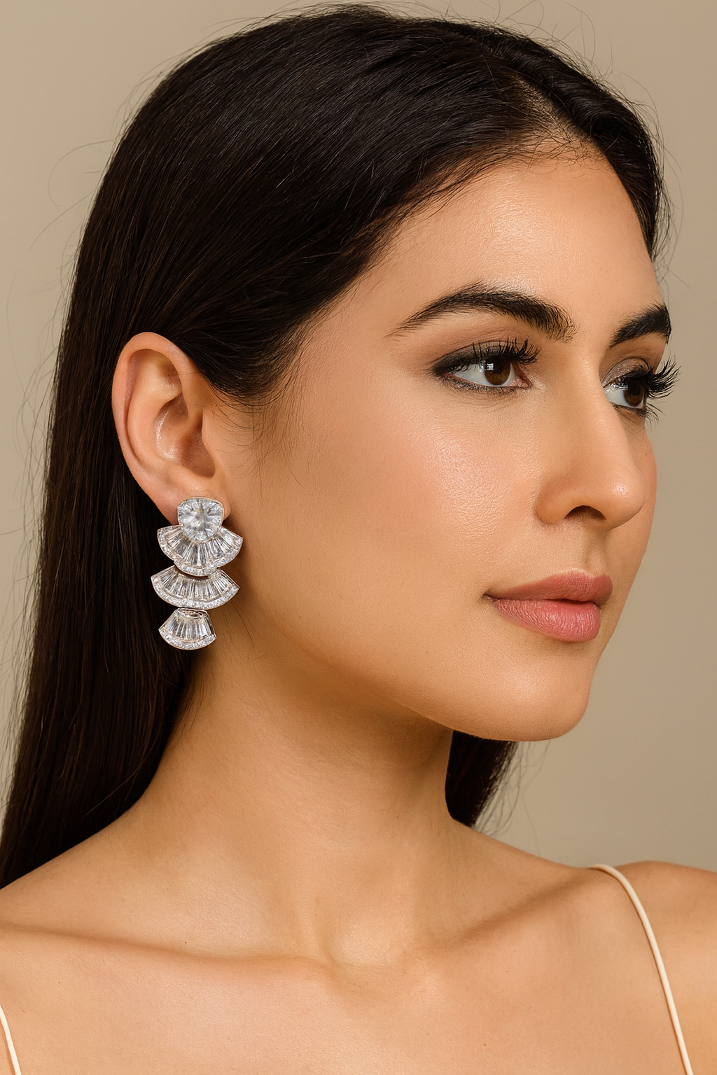 Heart Cut & Unique Shape CZ Stone Drop Earrings For Women