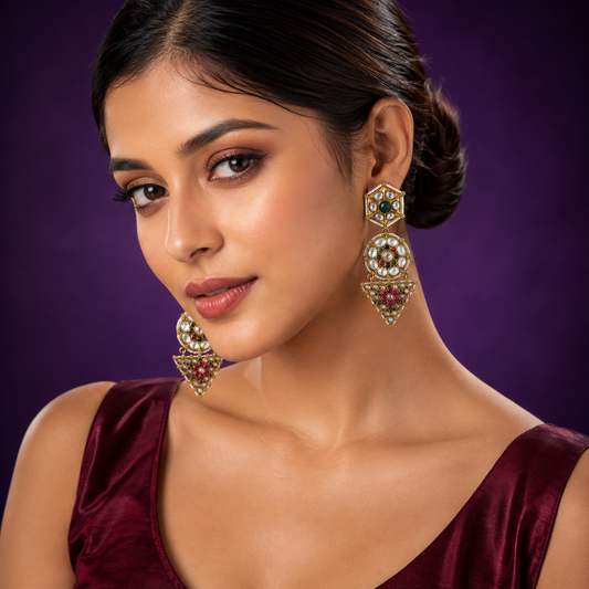 Amrapali Inspired Kundan Earrings
