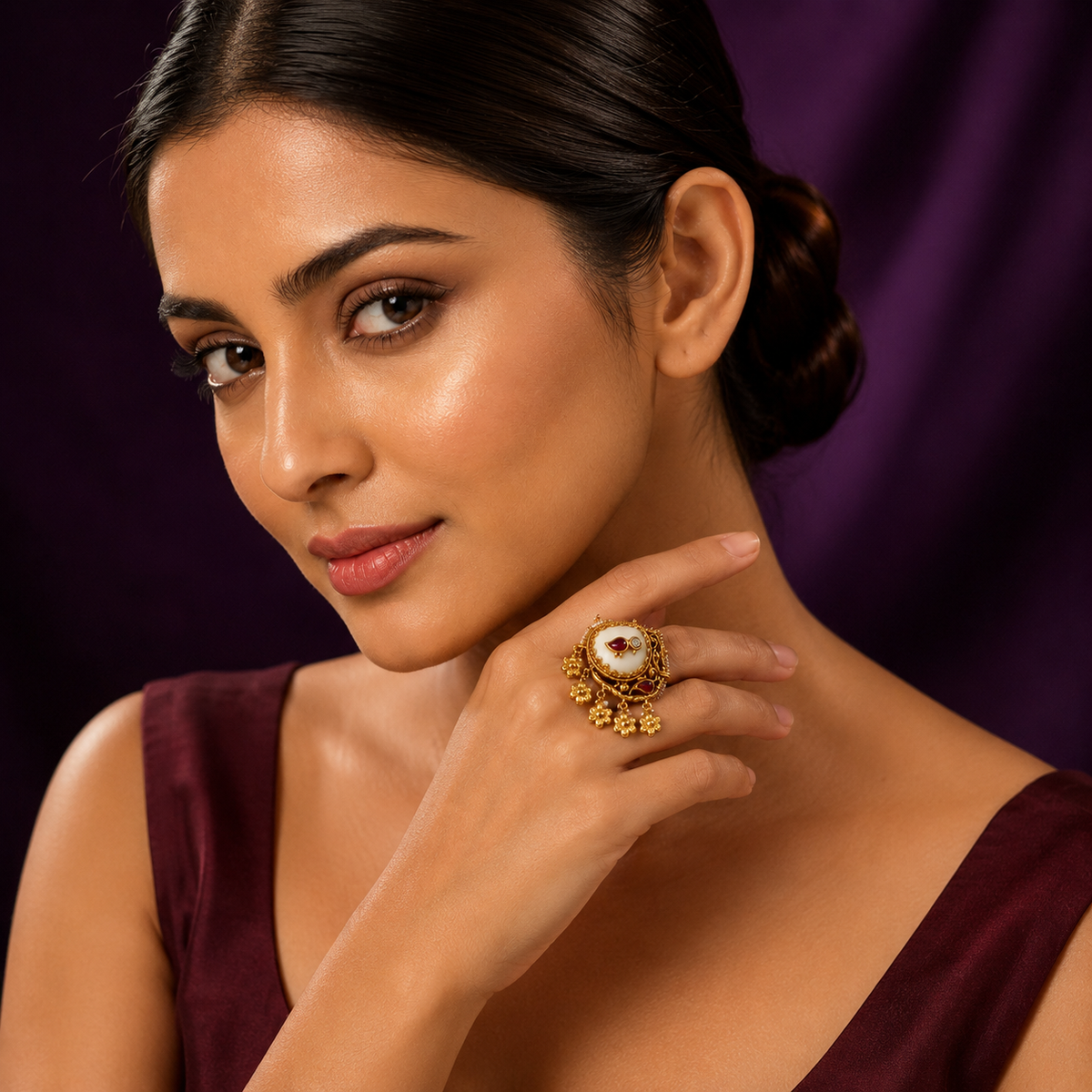 MOP With Rajwadi Ring For Women