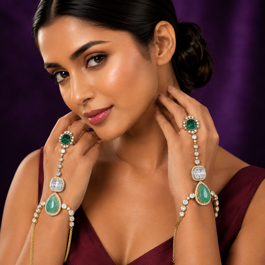 Doublet Stones With Mosanite In Mint Hathphool