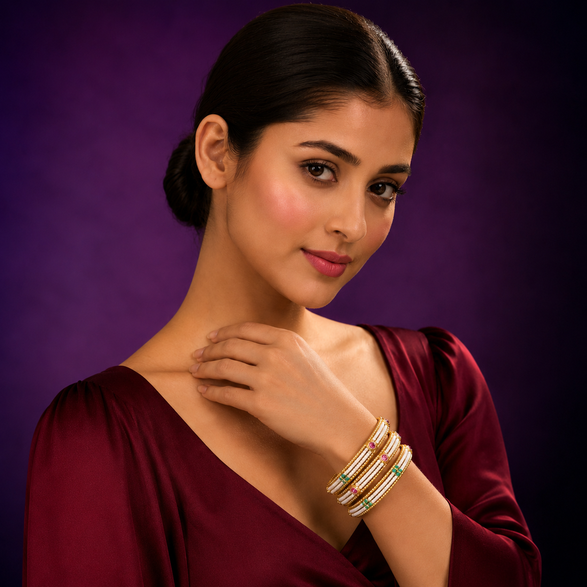 Patla Rajwadi Four Bangles For Women