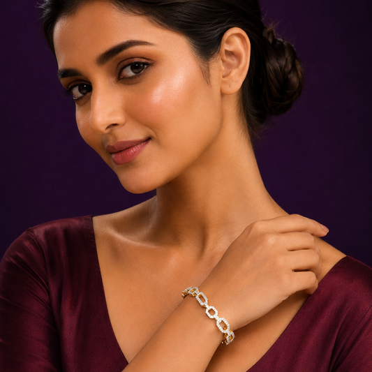 GOLD PLATED CHAIN SHAPE BRACELET