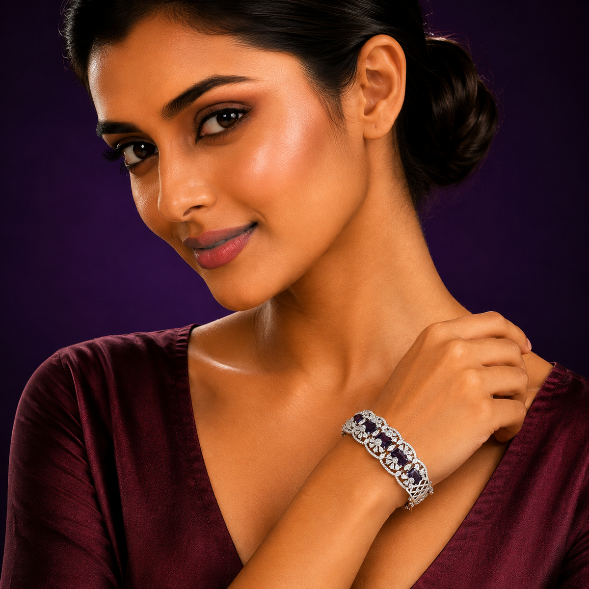 PURPLE AD DIAMOND BRACELET FOR WOMEN