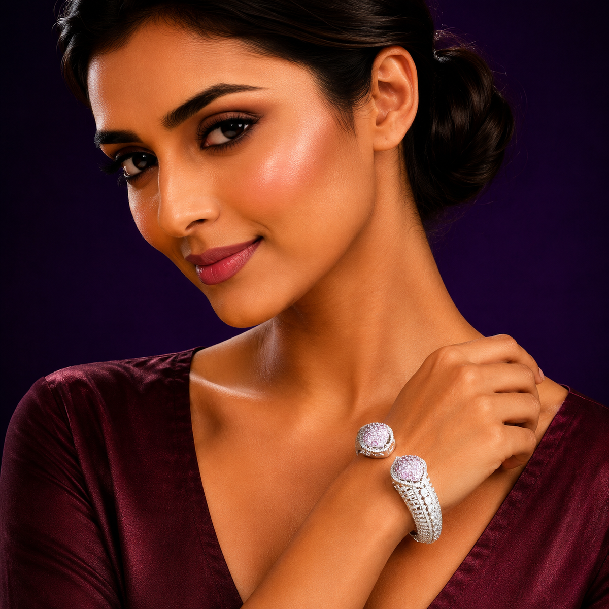 PINK CZ STONE BRACELET FOR WOMEN