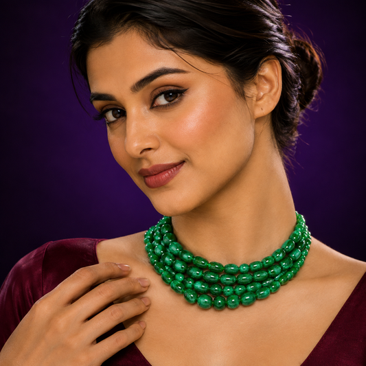 Emerald oynex five layered neckline