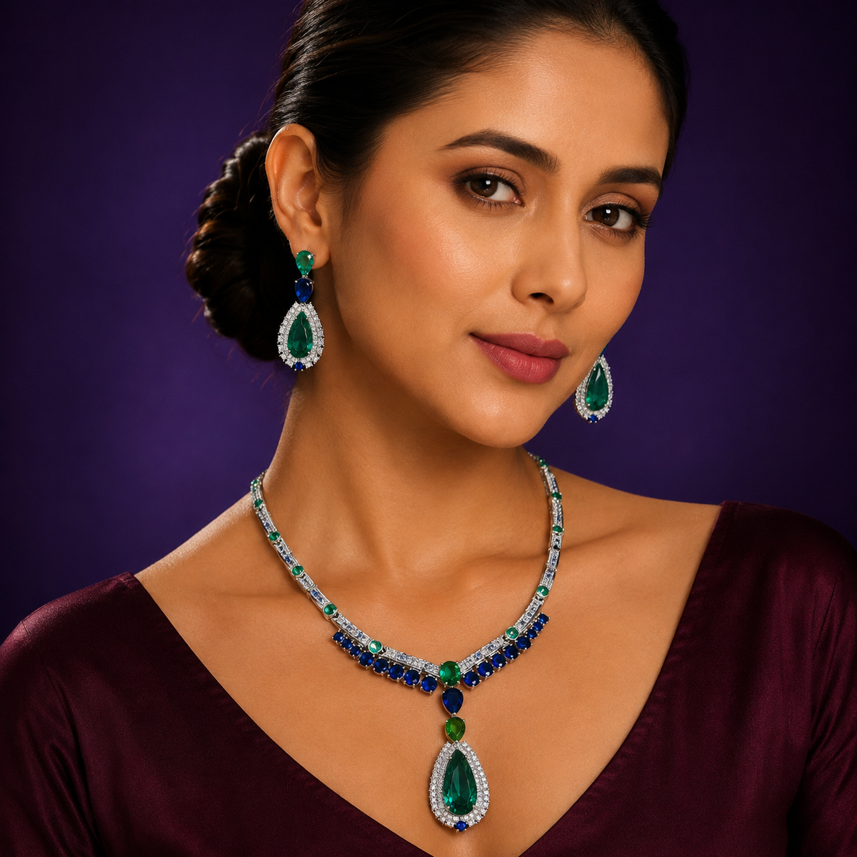 Grace american diamond with swaroski stone Sleek necklace for women