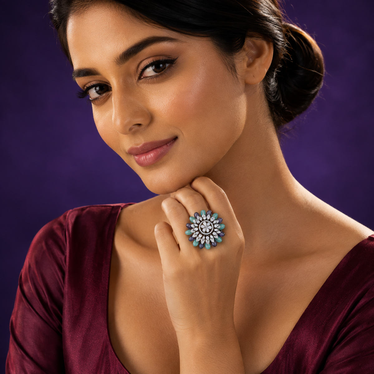 CZ STONE DIAMOND RING FOR WOMAN