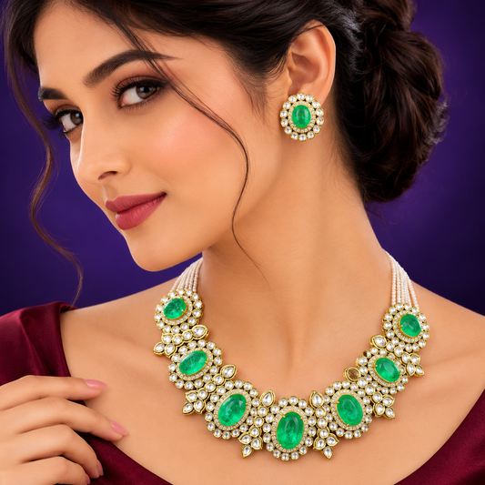 Yasmin mosanite necklace in mint for semi bridal womens