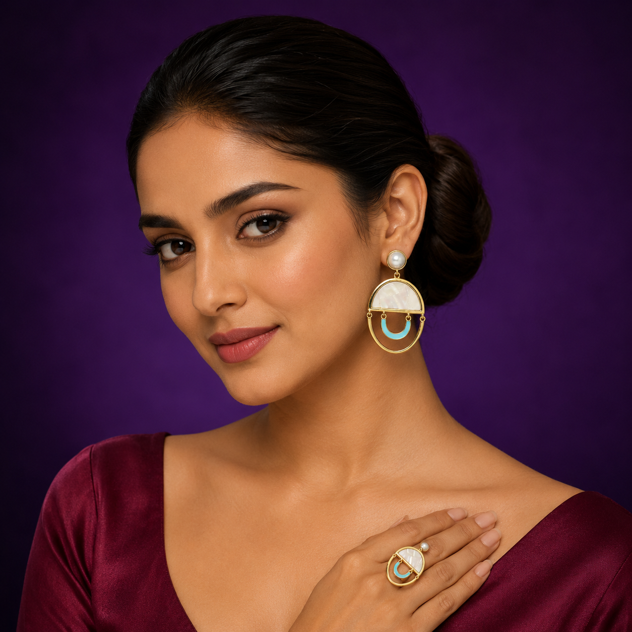 Nima Gold Plated Earings For Women