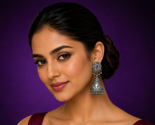 Ardas Silver Look Alike Mirror Earings for Women