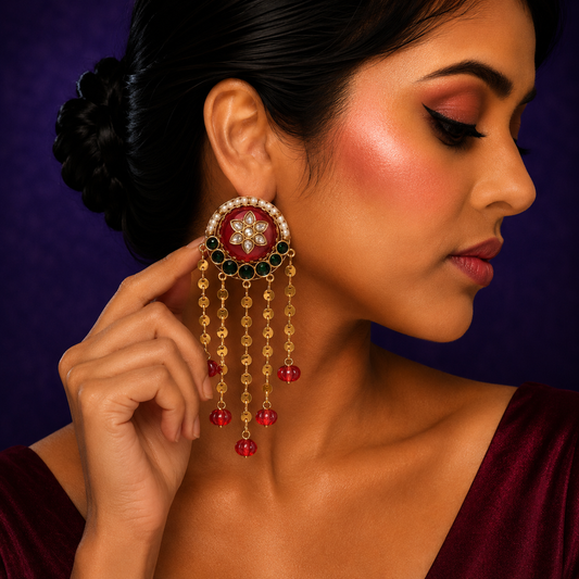 Pumpkin Beads Hanging With Carving Earring for woman