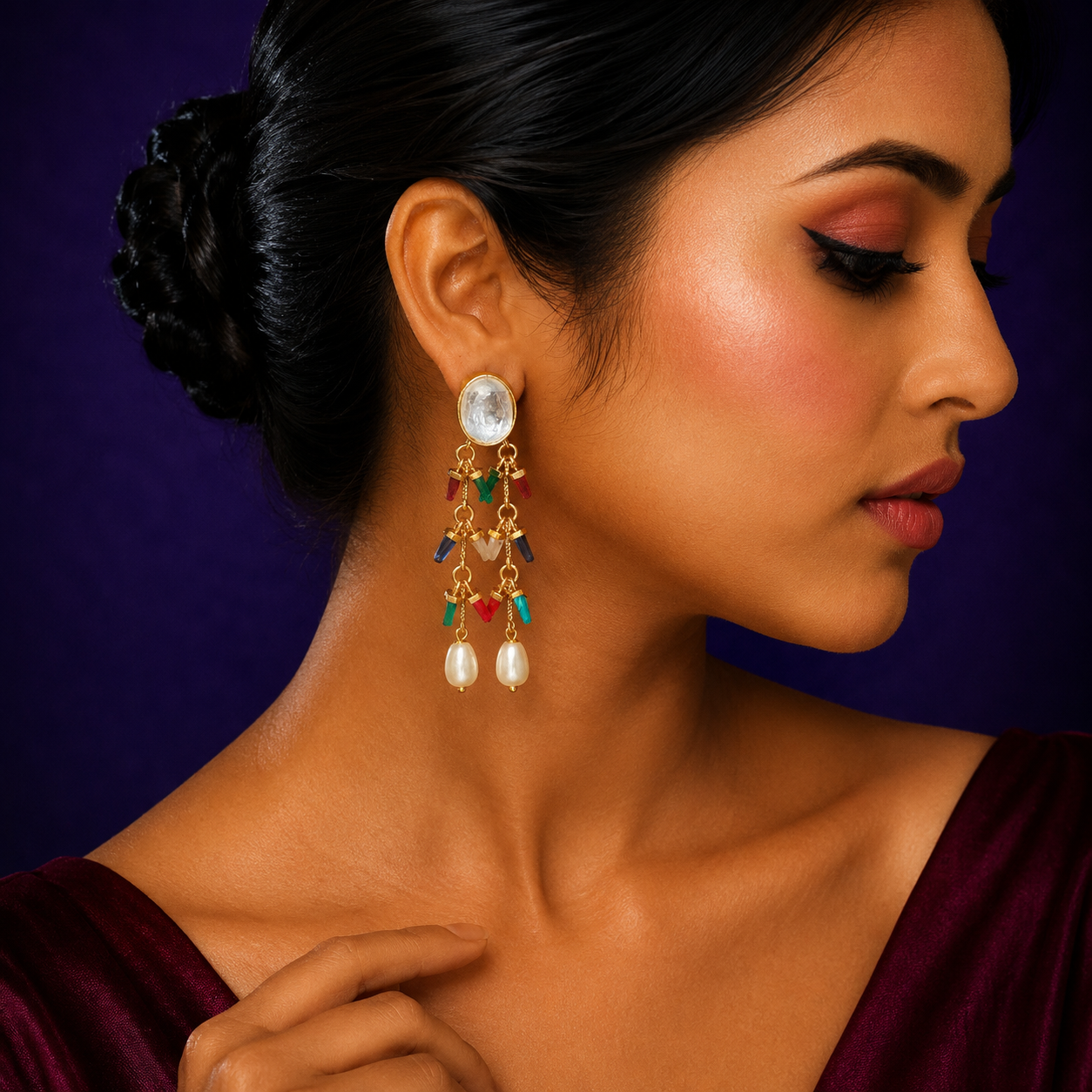 Polki With Beads Earring for woman