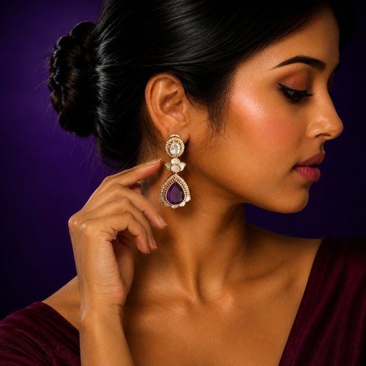MOP With Doublet And Mossanite Earring for woman