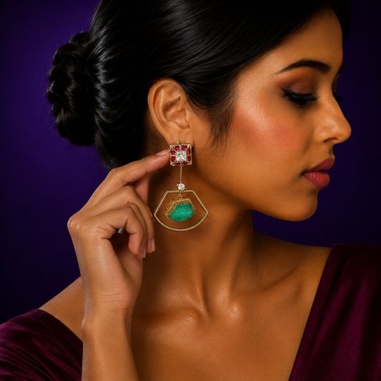 Doublet With Takkar Kundan Earring for woman