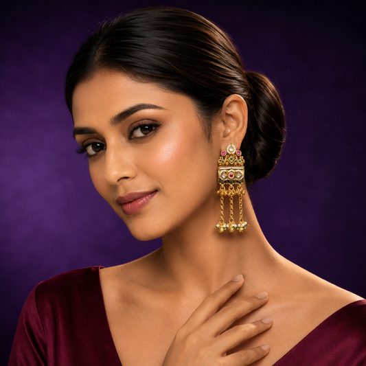Hanging Heritage With kundan Earring for woman