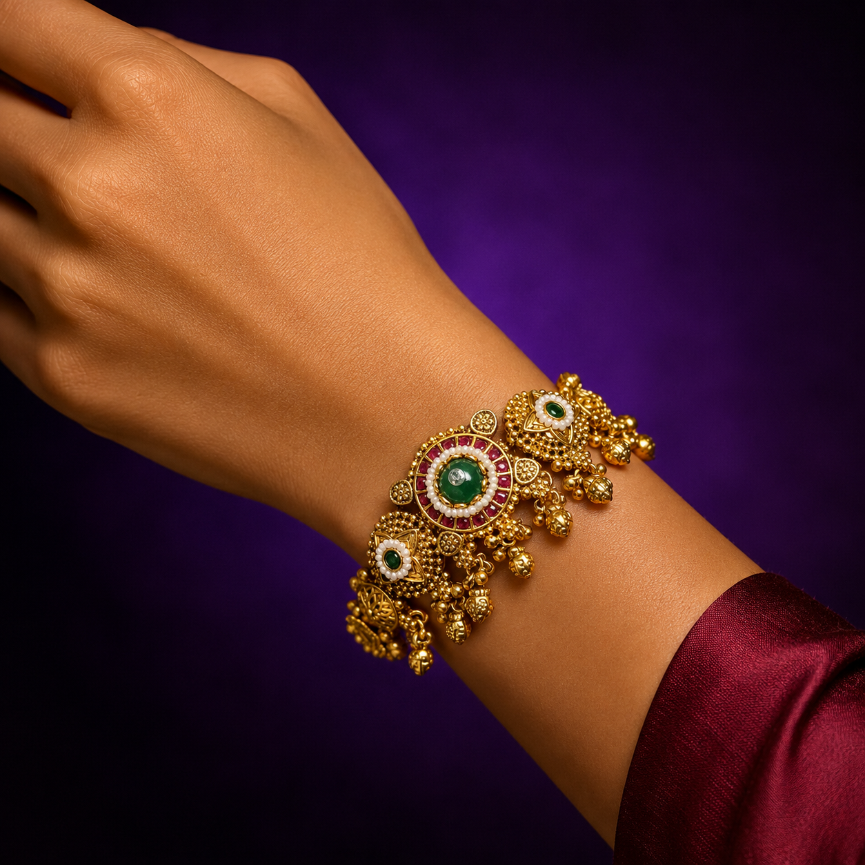 Round With Kundan Stones Rajwadi Necklace for woman