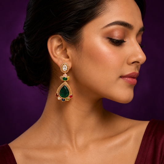 Colourful With Mossanite Earring for woman