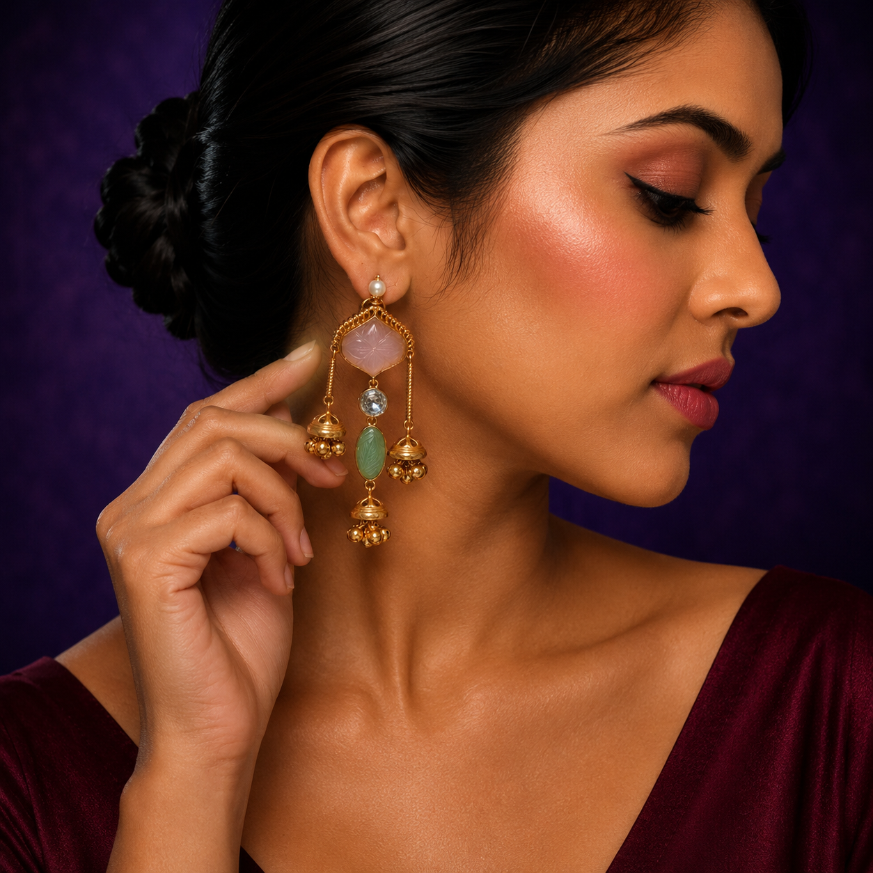 Ghunghroo With Stones Long Earring for woman