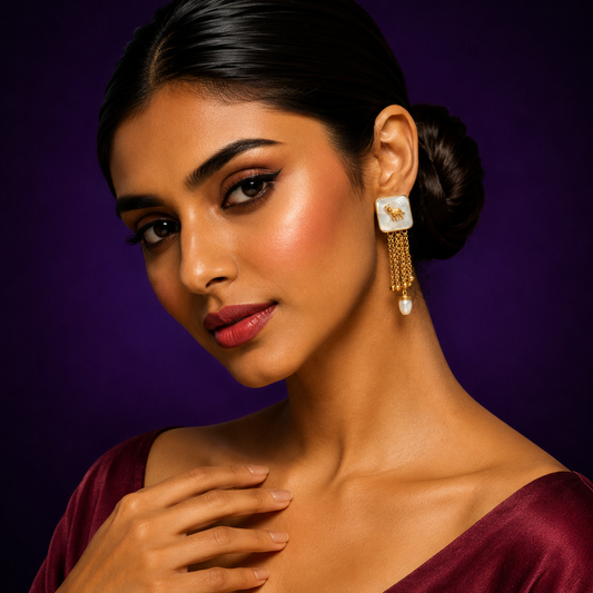 MOP With Chain Earring for woman