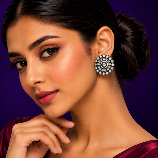 Round CZ Studs for woman