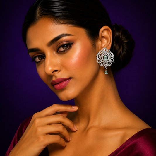 CZ With Kemp Stone Studs for woman