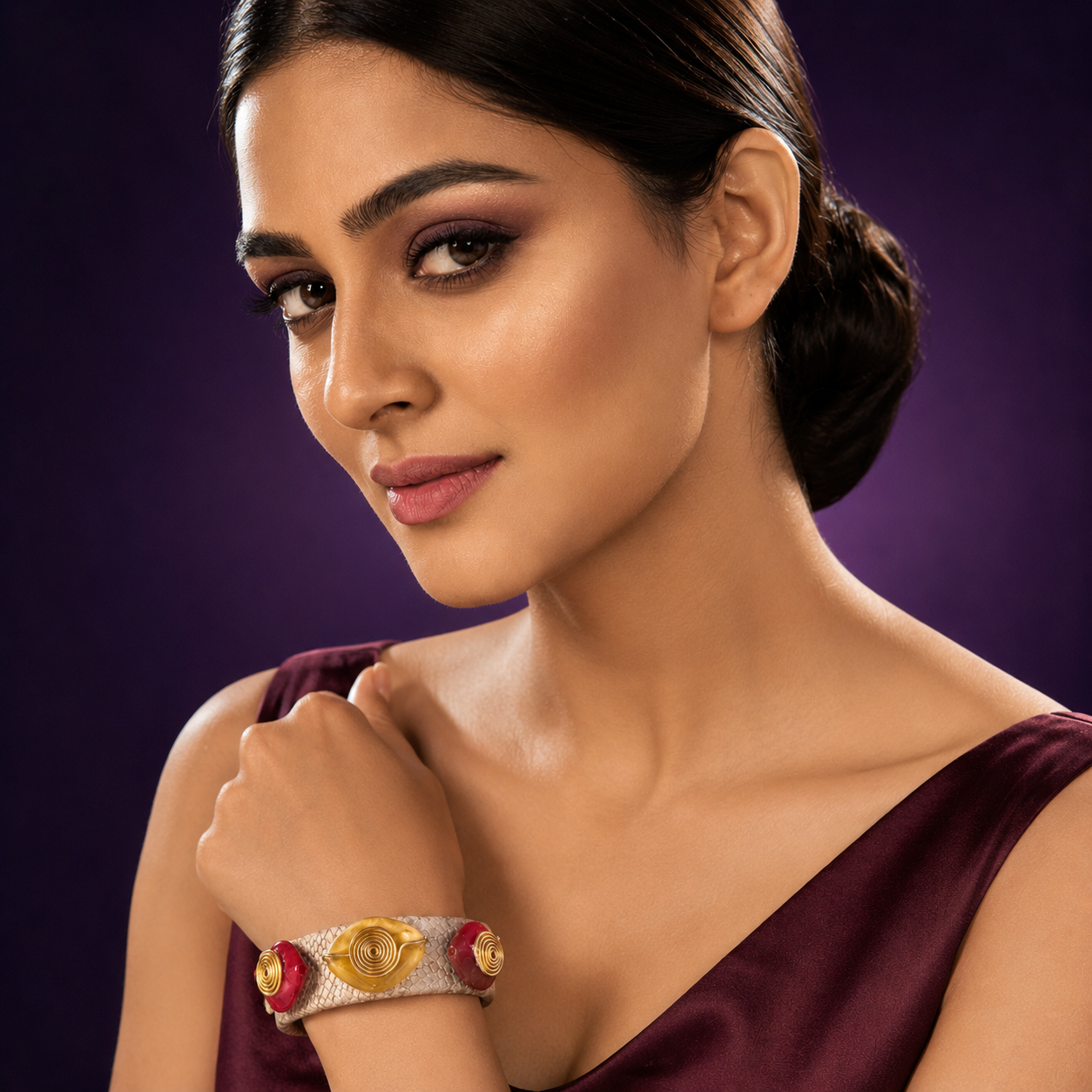 Handcuff With Duzy Stones for women