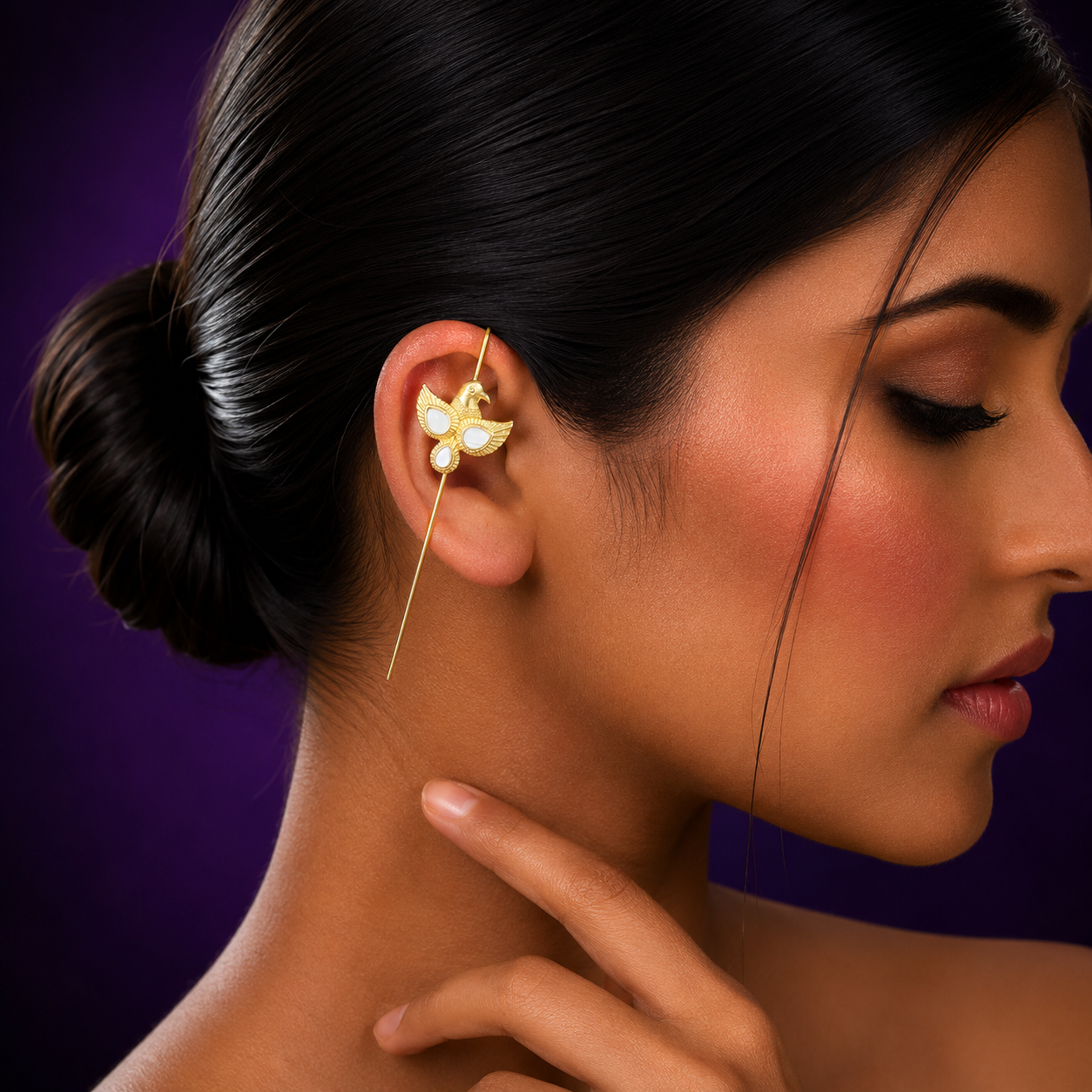 Eagle designer earcuff in pachi kundan  for women