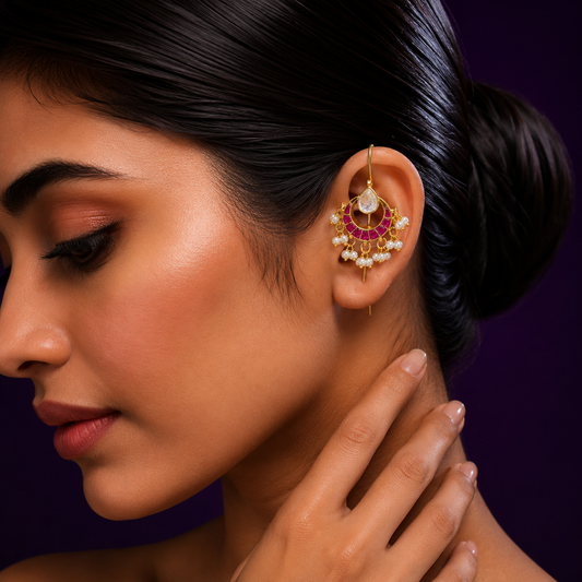 Ruby Chand Kundan Earcuff