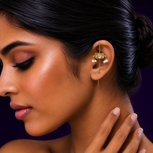 Cute Lotus Yellow Earcuff