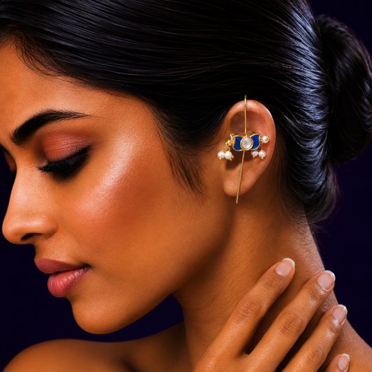 Cute Lotus Blue Earcuff
