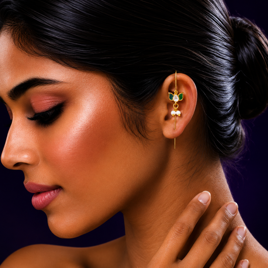 Cute Lotus Green Earcuff
