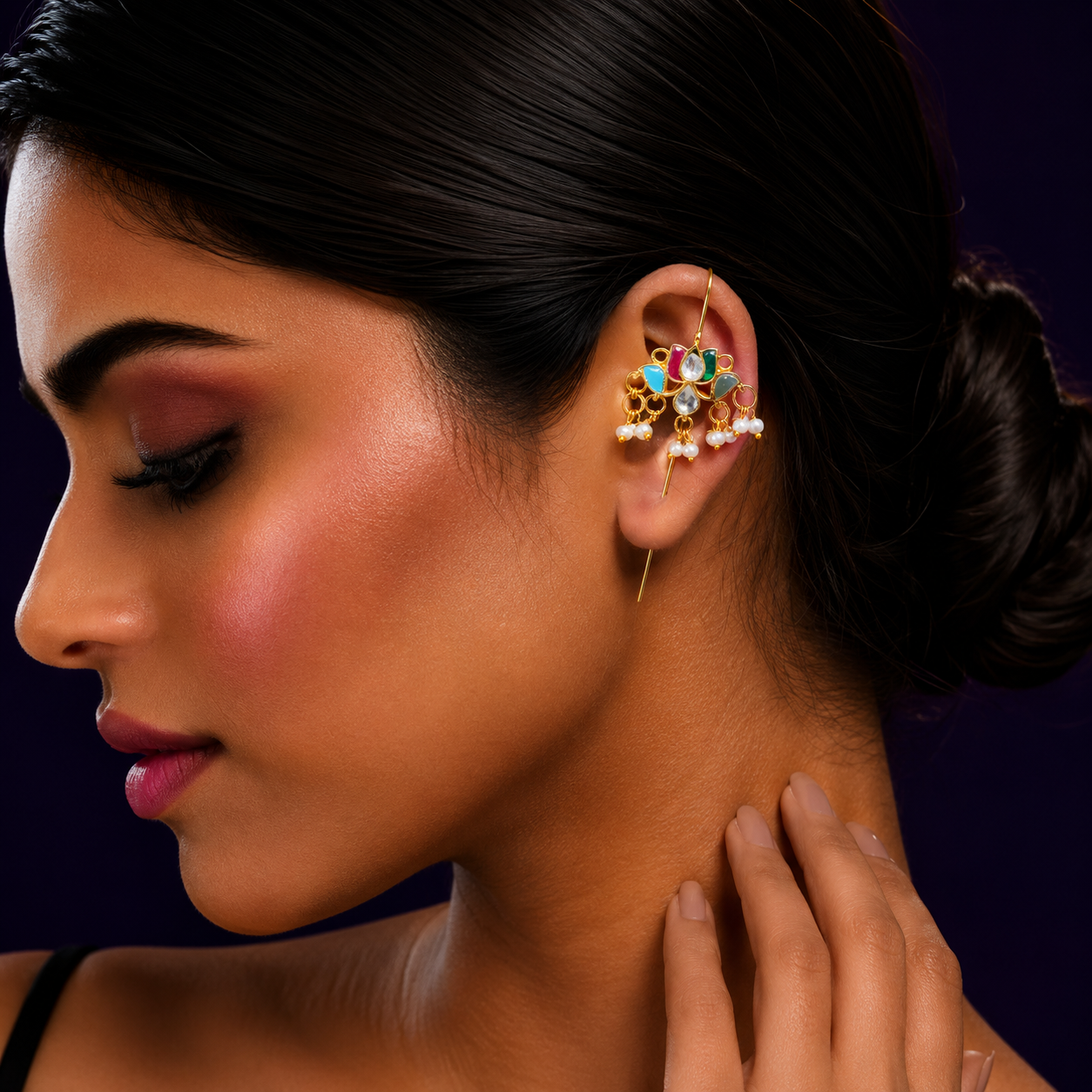 Ethnic Floral  Color Ful Earcuff