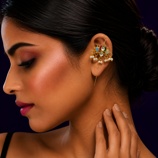 Ethnic Floral  Colorful  Earcuff