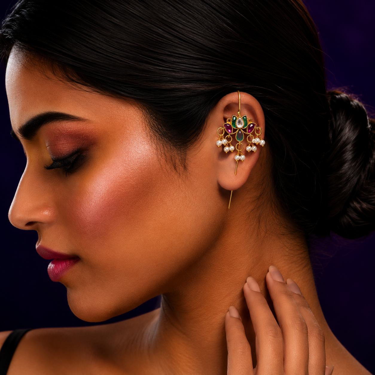 Ethnic Floral  Multi Earcuff