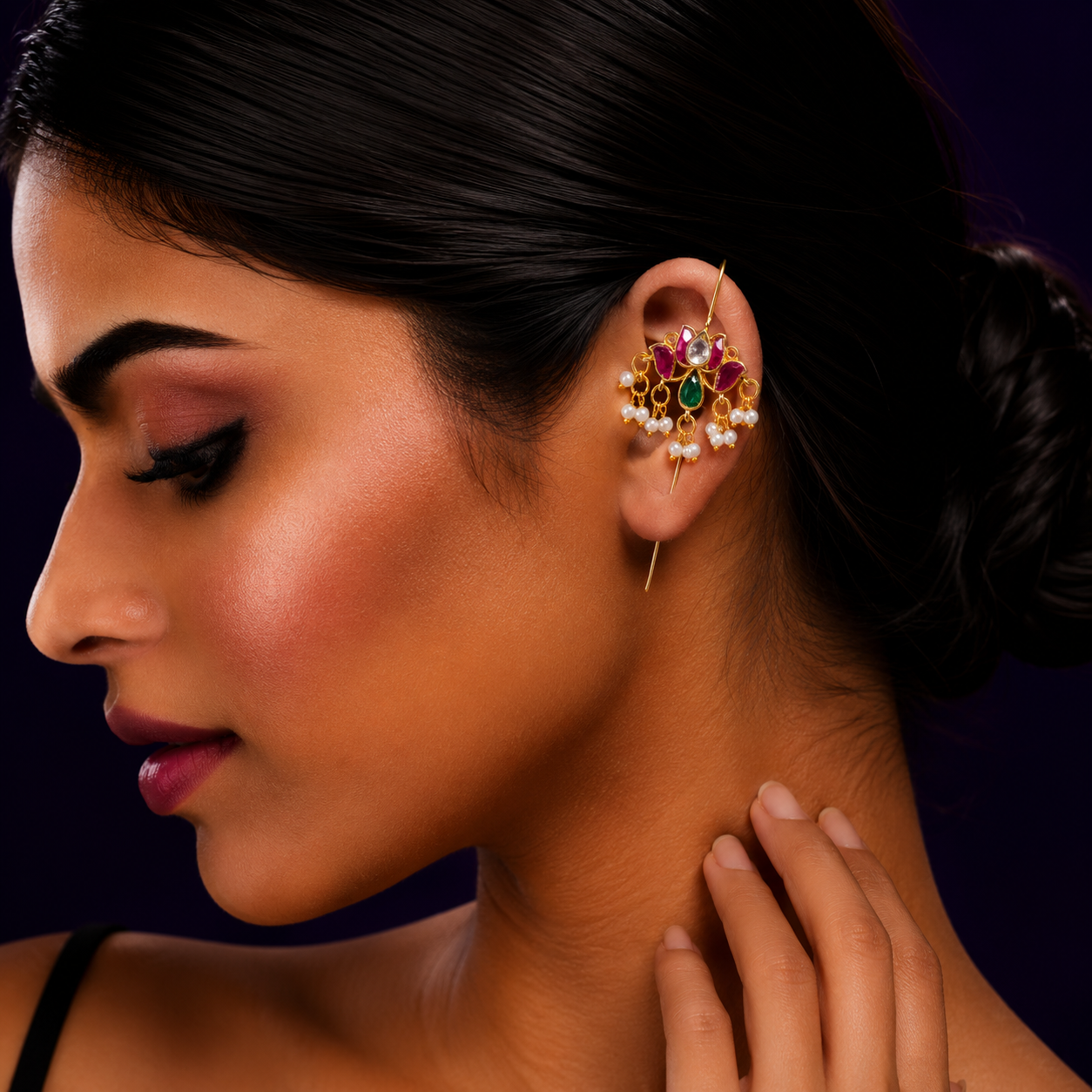 Ethnic Floral  Multi Earcuff