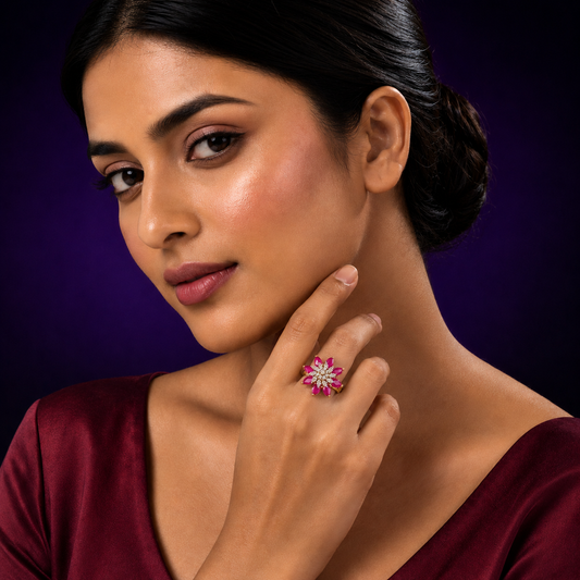 Ruby Cubic Zirconia Ring for woman