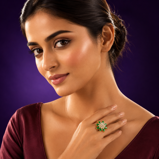 Emerald Cubic Zirconia Ring for woman