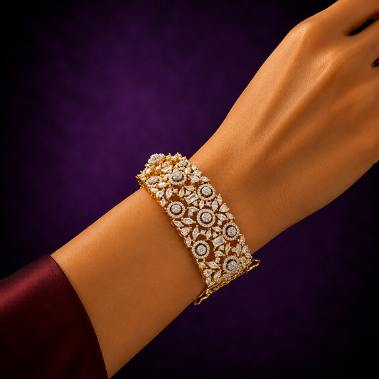 Brass Cubic Zircon Bracelet for woman