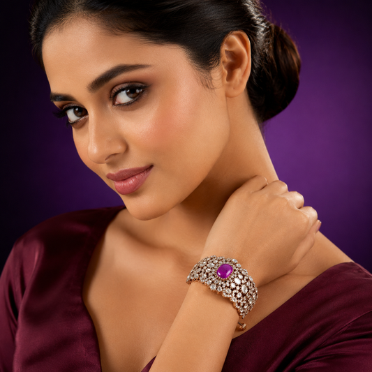 Centre Doublet With Mossanite Bracelt for woman