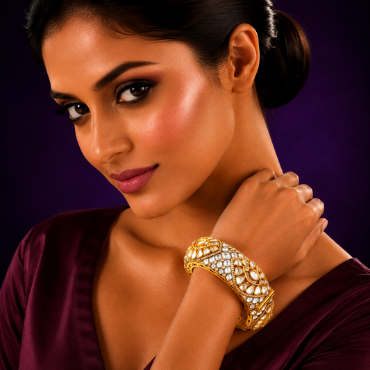 MOP With Mossanite Kundan Kada for woman