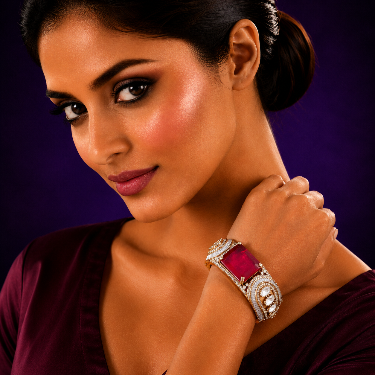 Square With Mossanite Bracelet for woman