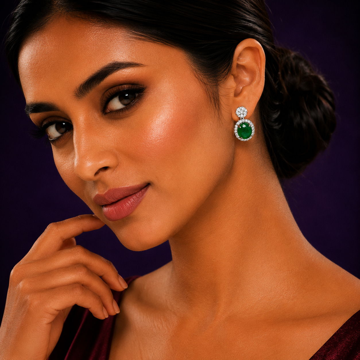 Classic Oval Green Earring