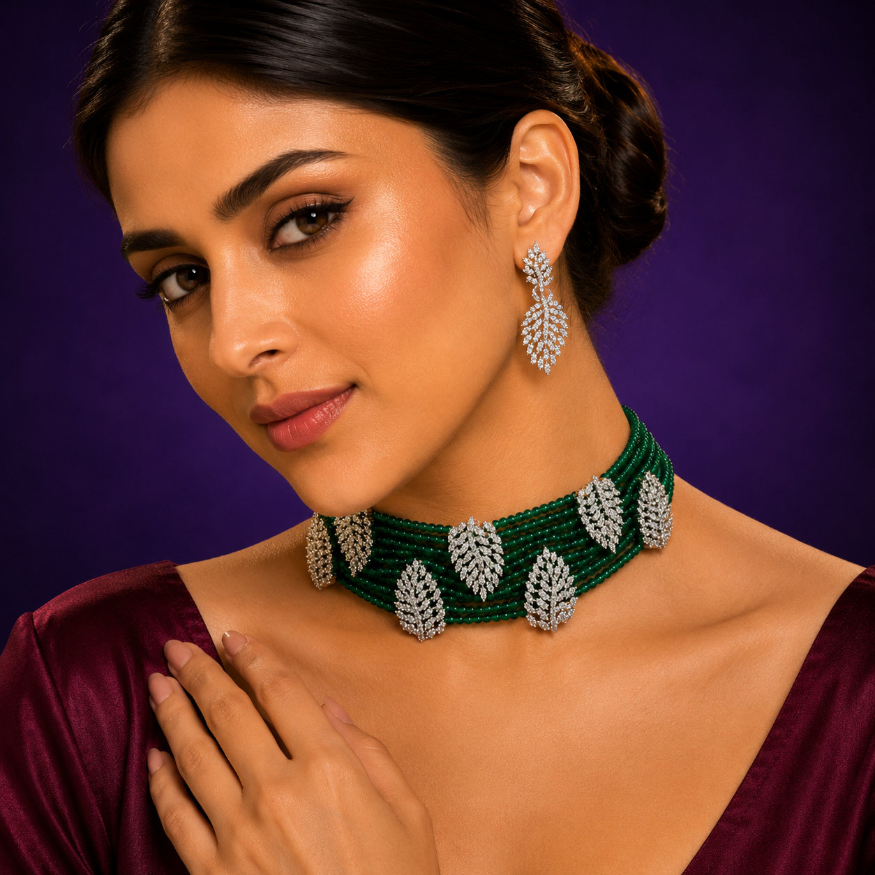 CZ MotiveS With Beaded Choker
