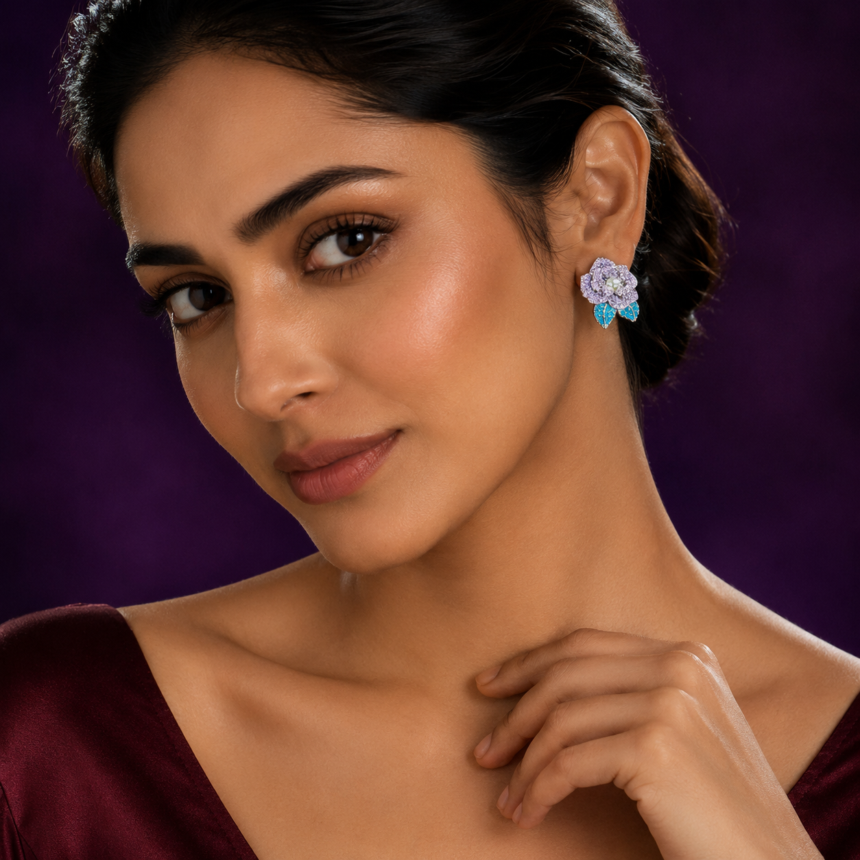 Rose CZ Studs