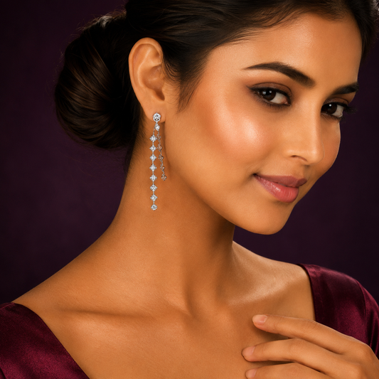 Sparkling Long Chain Drop Earring